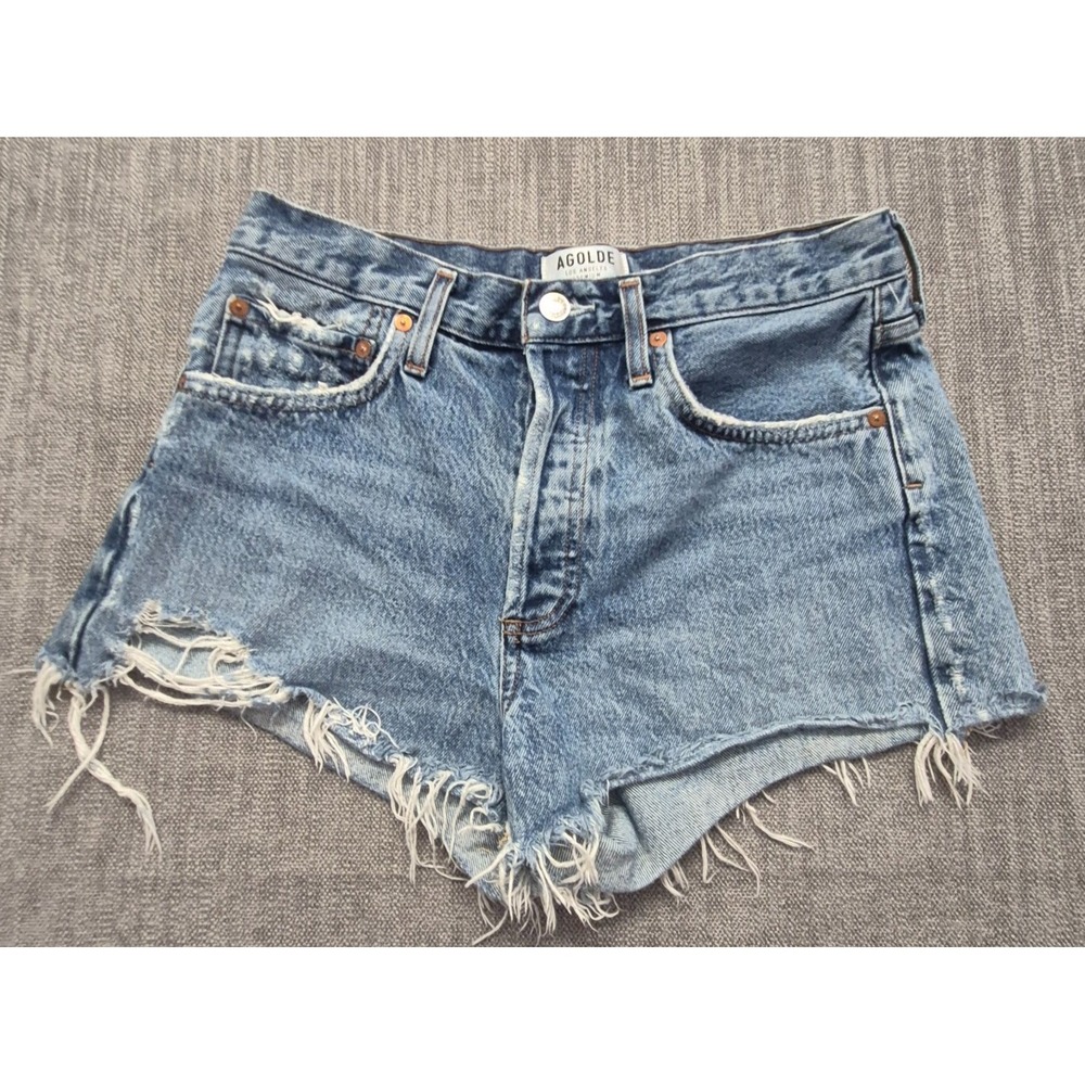 Agolde Parker Vintage Cut Off Denim Shorts Women's 26 Distressed Frayed A026-811